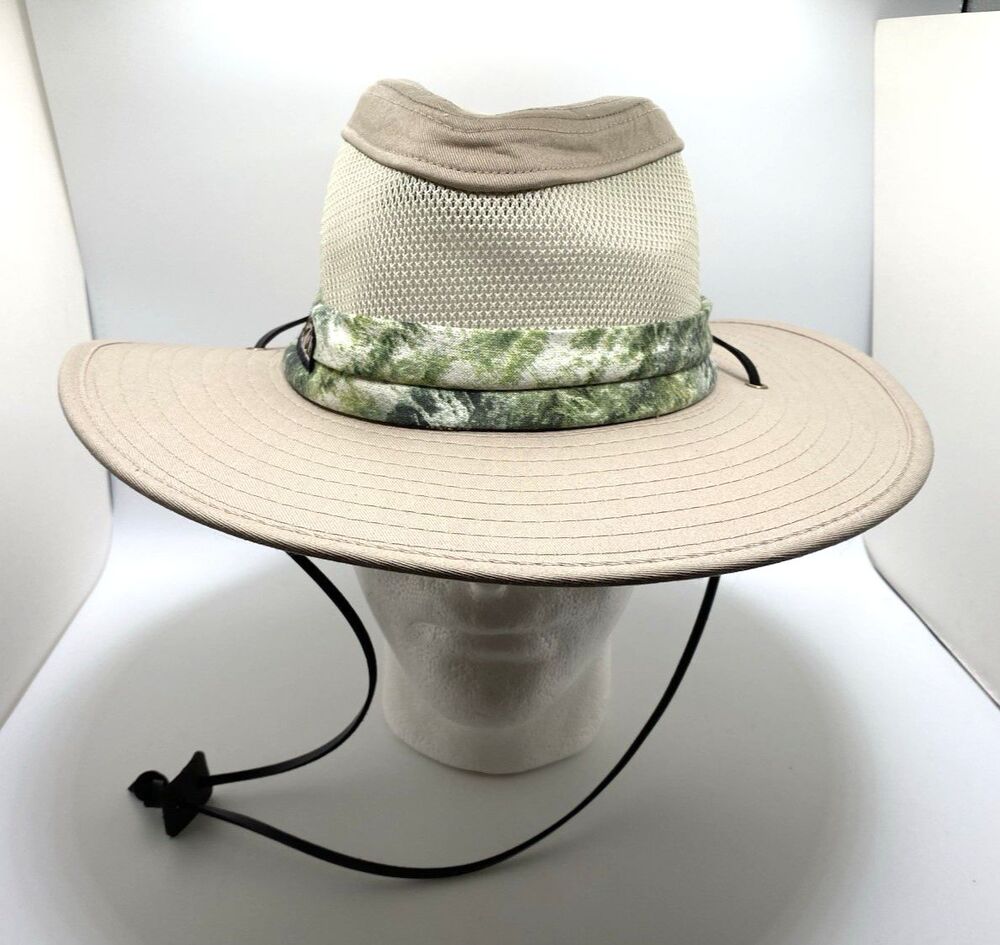 NEW Mossy Oak Wide Brim Safari Hat Size S/M Sun Outdoor Protection Mesh Crown